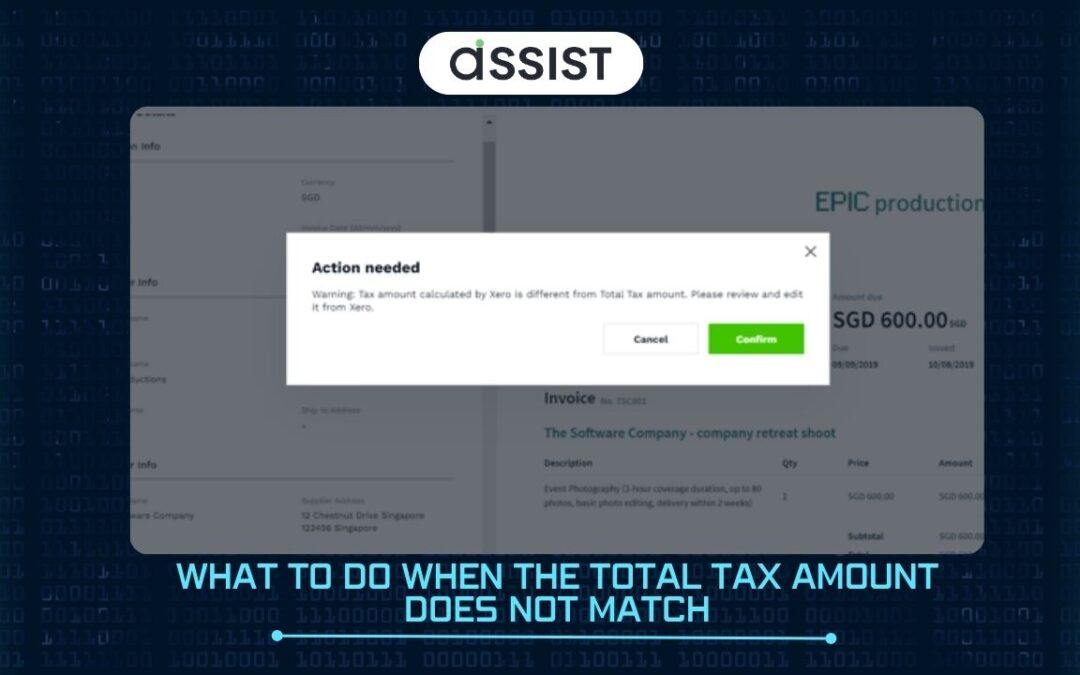 What should I do if Total tax amount is not tally?