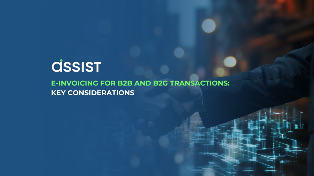 A digital-themed business handshake representing B2B and B2G e-Invoicing, with futuristic financial technology elements in the background.